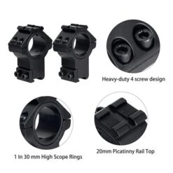 Rifleworks 30mm / 1" 11mm Dovetail Airgun Rings W/ Top Rail -Shooting Accessories Store M2982