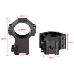 Rifleworks 1inch / 2PCs High Profile Airgun Rings W/Stop Pin