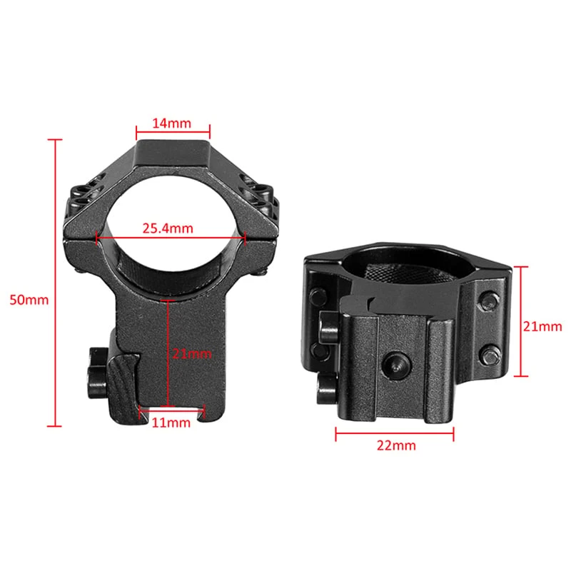 Rifleworks 1inch / 2PCs High Profile Airgun Rings W/Stop Pin 1 Rifleworks 1inch / 2PCs High Profile Airgun Rings W/Stop Pin
